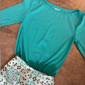 Teal knit tee. Old Navy. Small.